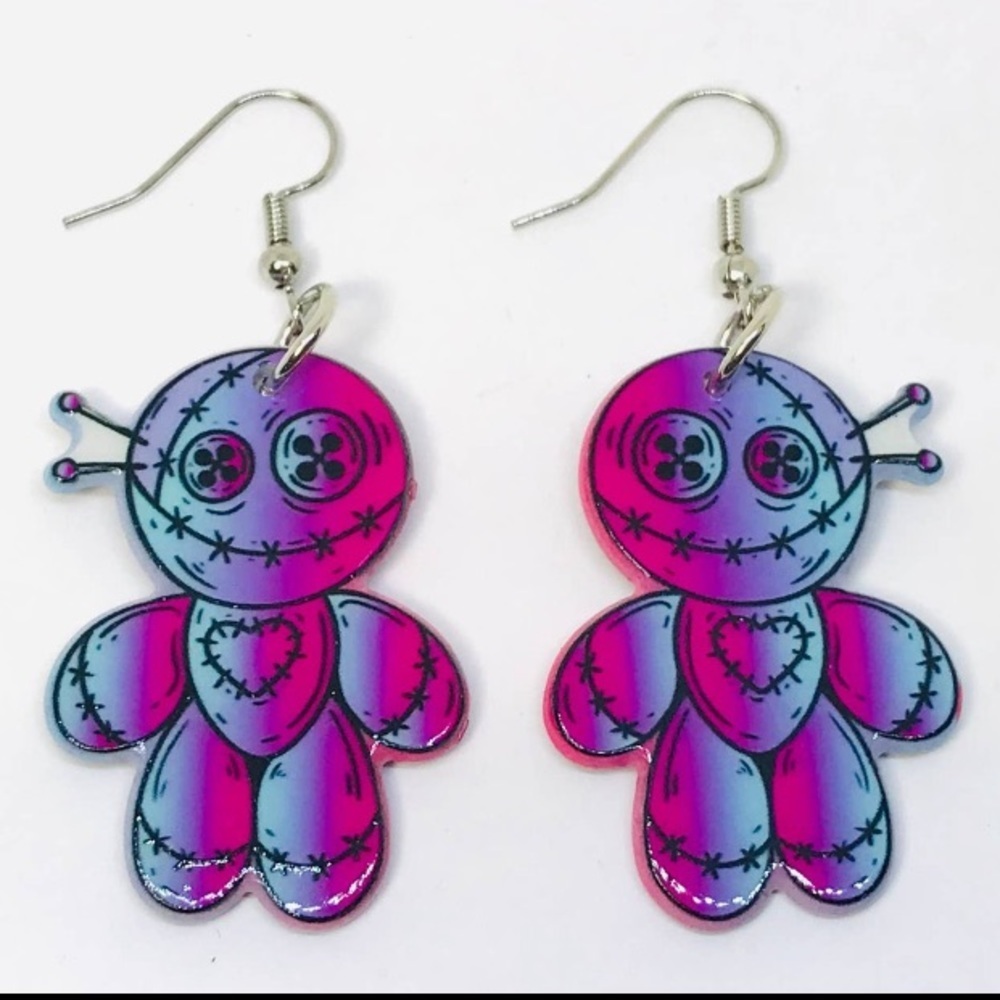 Voodoo doll earrings